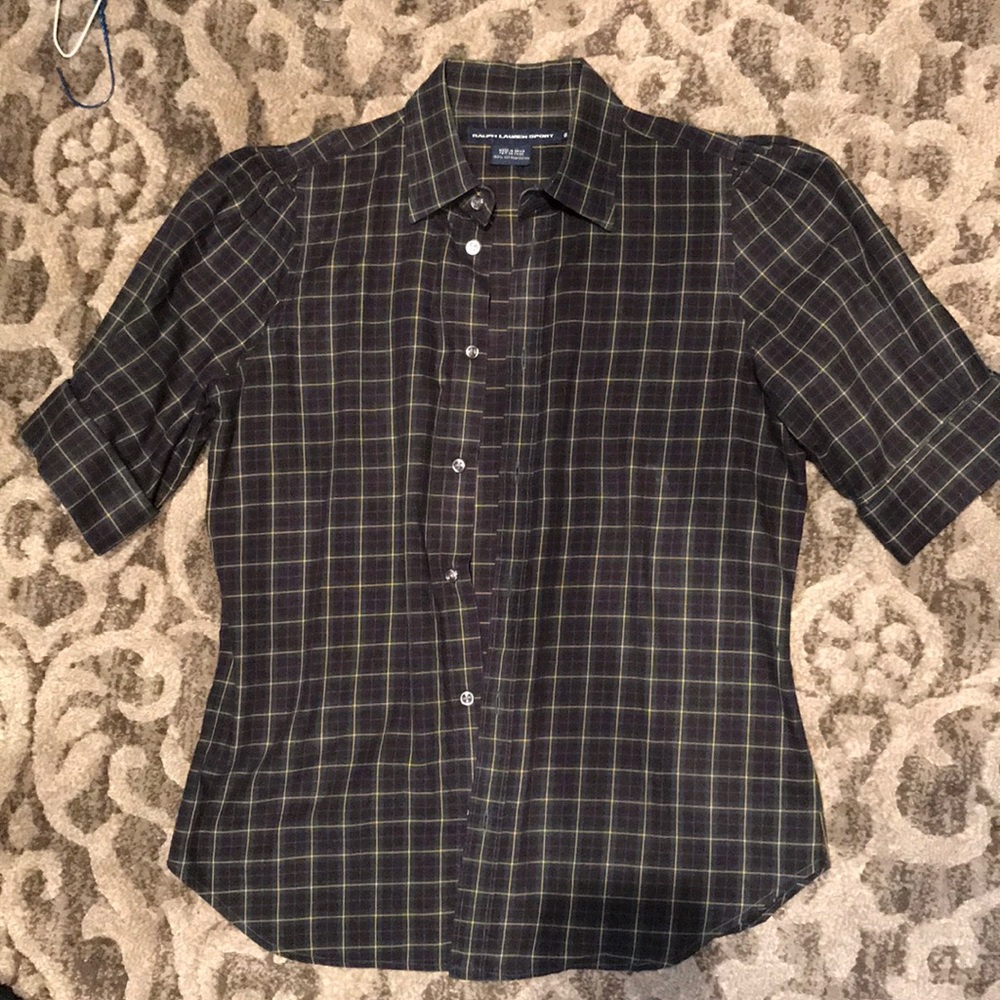 Ralph Lauren Sport plaid blouse